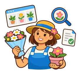 Illustrazione garden center e fioreria