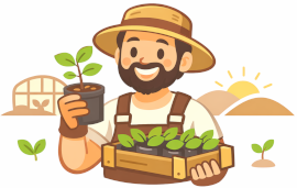 Illustrazione venditore vivaista